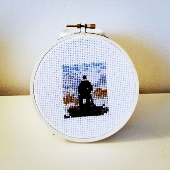 Set of 3 - Cross Stitch - Famous Paintings with Men - 3" Diameter - Picture 4 of 4